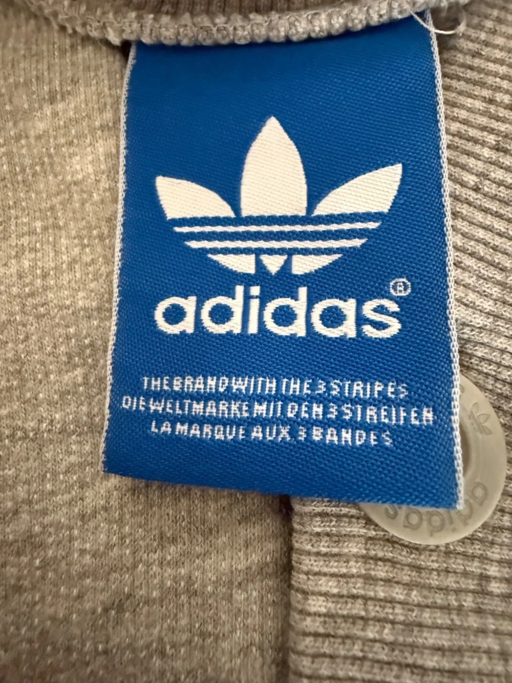 Adidas Originals Gray Trefoil Button Front Cardigan Sweater Men's L Heather Gray